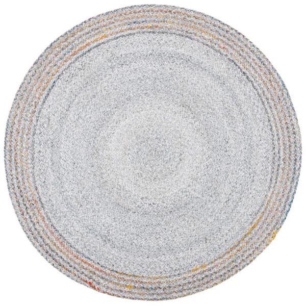 Flowers First 5 x 5 ft. Cape Cod Round Area Rug, Grey & Yellow FL1887875 - main